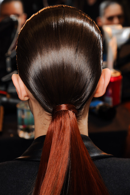 Red Ponytail at Alexander Wang Fall 2013 