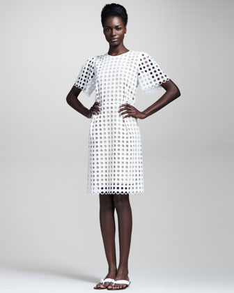 Chloe Short Sleeve Allover Eyelet Dress- $2,395.00