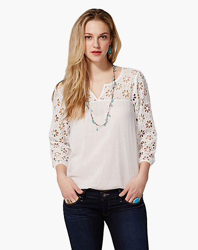 Lucky Brand Petunia Eyelet Top
