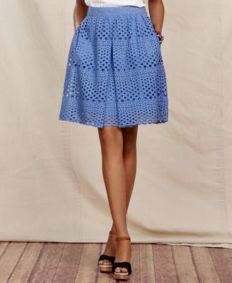 Tommy Hilfiger A-Line Eyelet Embroidered Skirt