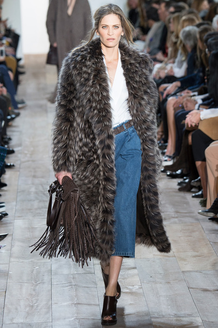 Michael Kors Fall/Winter 2014 Collection, Look 3, Frankie Rayder Photo: Kim Weston Arnold/Indigitalimages.com found on www.style.com